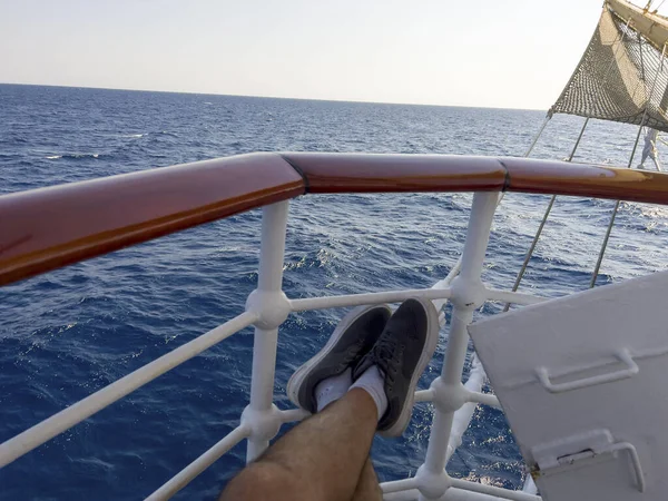 Desde Tabla Del Barco Puede Disfrutar Del Mar Mediterráneo Durante —  Fotos de Stock