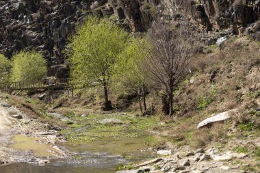 Baharda çok az su olan geniş bir dere..