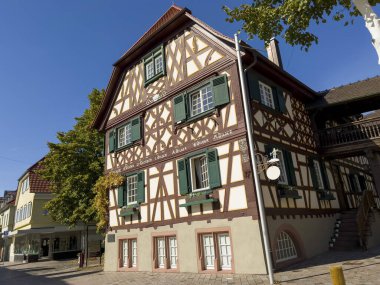 Oberkirch 'te tarihi yarı keresteli bir ev..