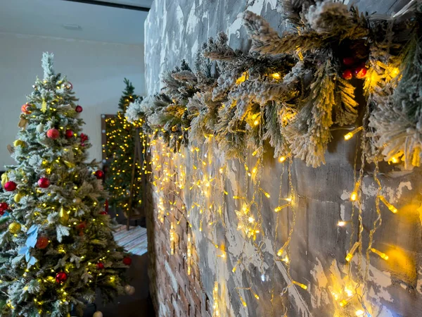 Christmas Spirit Yellow Led Lights — Stock Photo, Image