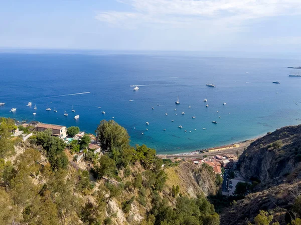 stock image The view over the Mediterranean Sea from Tahormina.