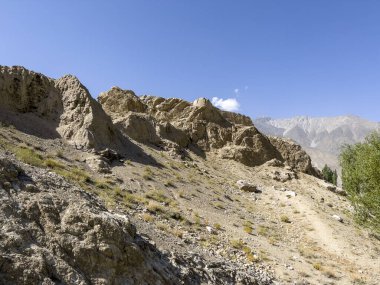 Pamir 'deki bir kalenin kalıntıları..