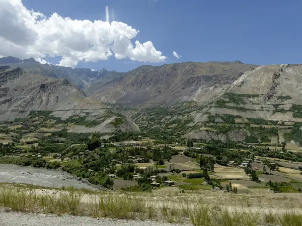 stock image The beautiful Afghan village on the Panj.