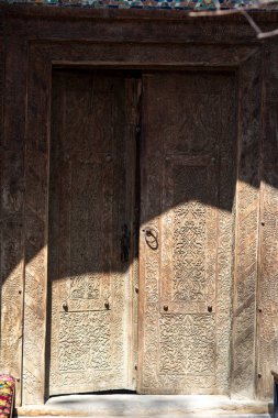 a open historical building door in uzbekistan clipart