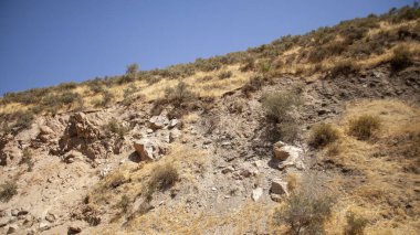Özbekistan 'da kuru bir dağ manzarası