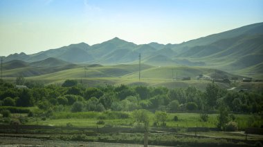 a mountain valley in uzbekistan clipart