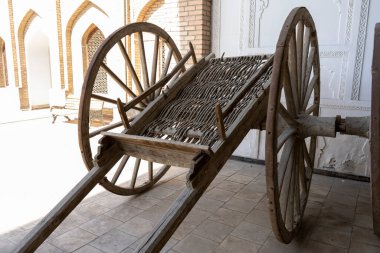 A cattle wagon in a historical place clipart