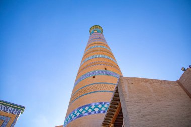 Tepeden tırnağa güzel bir yapı, Khiva, Khoresm tarım vahası, Hisar..