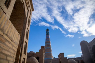 En yüksek kuleye sahip tarihi yer, Khiva, Horesm tarım vahası, Hisar.