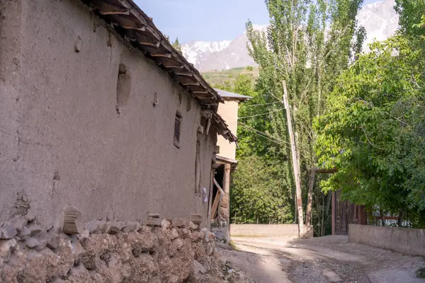 Önünde ağaç olan taştan bir bina. Bina eski ve kırsal bir görünüme sahip. Ağaç uzundur ve yeşil yaprakları vardır. Sahne huzurlu ve huzurlu bir hava veriyor.