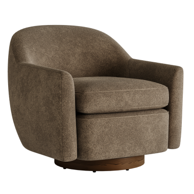 Tahta tabanlı ve kahverengi koltuklu kahverengi bir sandalye. Sandalye yan dönmüş.