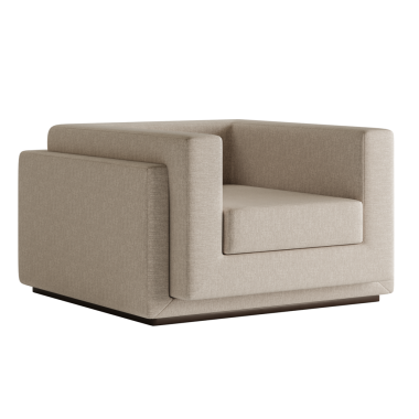 Kahverengi tabanlı bronz bir sandalye. Sandalye yumuşak bir malzemeden yapılmıştır ve basit bir tasarımı vardır.