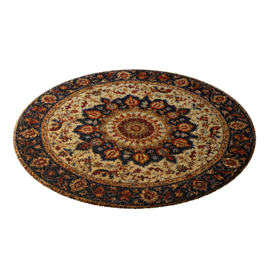 Çiçek ve yaprak desenli büyük bir halı. Halı kahverengi ve bronzlaşmış.