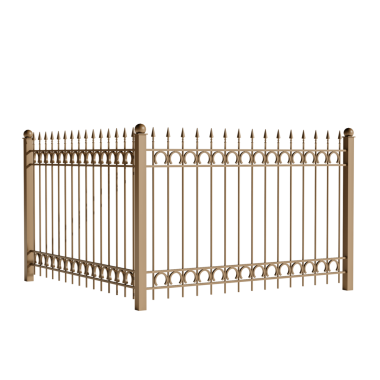 Üzerinde çiviler olan bir çit. Çit kahverengi ve beyaz arka planda.