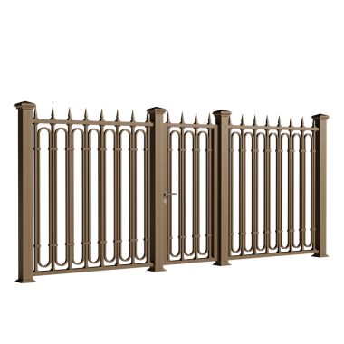 Üzerinde çiviler olan kahverengi metal bir kapı ve kilitli bir kapı. Kapı açık ve kapı kapalı.