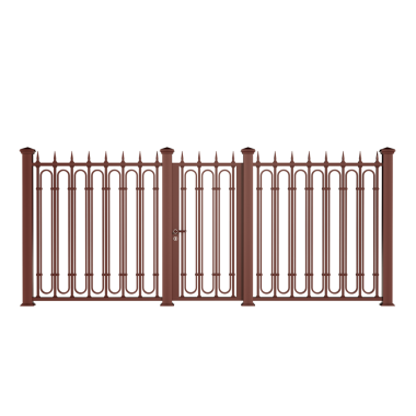 Üzerinde kilit olan kahverengi bir kapı. Kapı açık ve kilit de görünür durumda. Kapı beyaz arka planda.