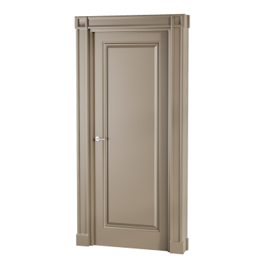 Gümüş saplı ve gümüş düğmeli bir kapı. - Kapı kapalı. Kapı ahşaptan yapılmıştır.