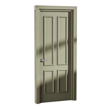 Gümüş sapı ve gümüş kilidi olan bir kapı. Kapı açık ve ışık onun üzerinde parlıyor.