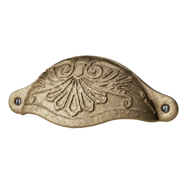 Çiçek desenli altın renkli bir sapı var. Sapı metal bir nesneye bağlı.