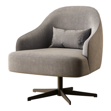 Üzerinde yastık olan gri bir sandalye. Sandalye kapalı ve bacakları yok.