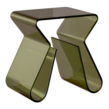 Üzerinde dergi olan yeşil bir masa. Dergi ikiye katlandı. Masa temiz plastikten yapılmıştır.