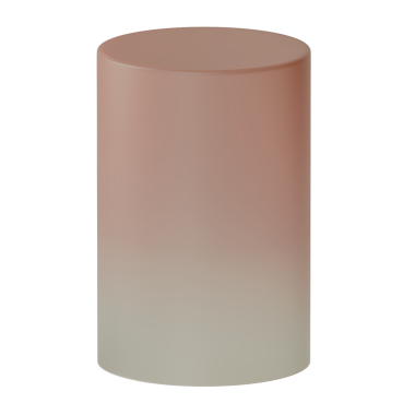 Kahverengi ve beyaz renkli bir silindir. Bu bir silindir.