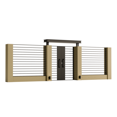 Sağ tarafında kapı olan bir kapı. Kapı metalden yapılmış ve siyah bir sapı var.