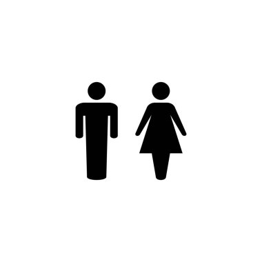 Erkek ve kadın ikon vektör çizimi. Erkek ve dişi işareti ve sembol. Kızlar ve oğlanlar