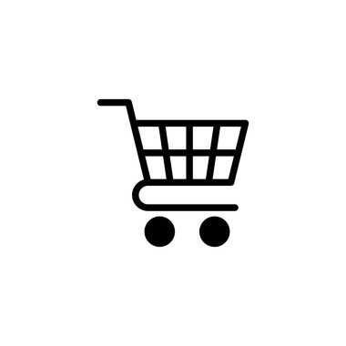 Alışveriş ikonu vektör illüstrasyonu. Alışveriş arabası işareti ve sembol. Trolley simgesi