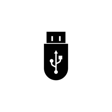 Usb simge vektör illüstrasyonu. Flaş disk işareti ve sembol. Flash disk işareti.