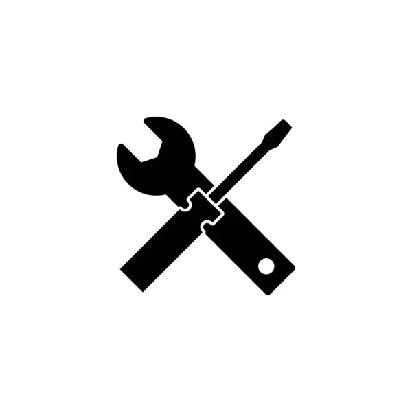 Reparaturwerkzeuge Symbolvektorabbildung Werkzeugzeichen Und Symbol Symbol Setzen Schraubenschlüssel Und Schraubenzieher — Stockvektor