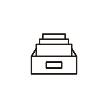 Dizin simgesi illüstrasyonunu arşivle. Belge vektör simgesi. Depolama simgesini arşivle.