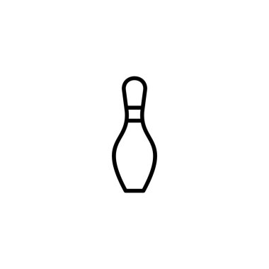 Bowling ikonu vektör illüstrasyonu. Bowling topu, iğne işareti ve sembol.