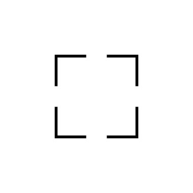 Tam Ekran Simgesi vektör illüstrasyonu. Tam ekran işareti ve simgeye genişlet. Oklar sembolü