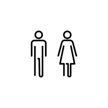 Erkek ve kadın ikon vektör çizimi. Erkek ve dişi işareti ve sembol. Kızlar ve oğlanlar