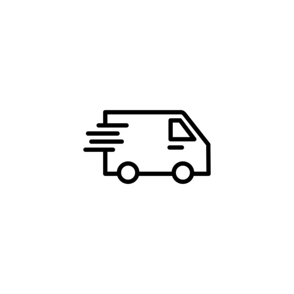 配送トラックアイコンベクトルイラスト 配送トラックのサインとシンボル 高速配送アイコンを出荷 — ストックベクタ