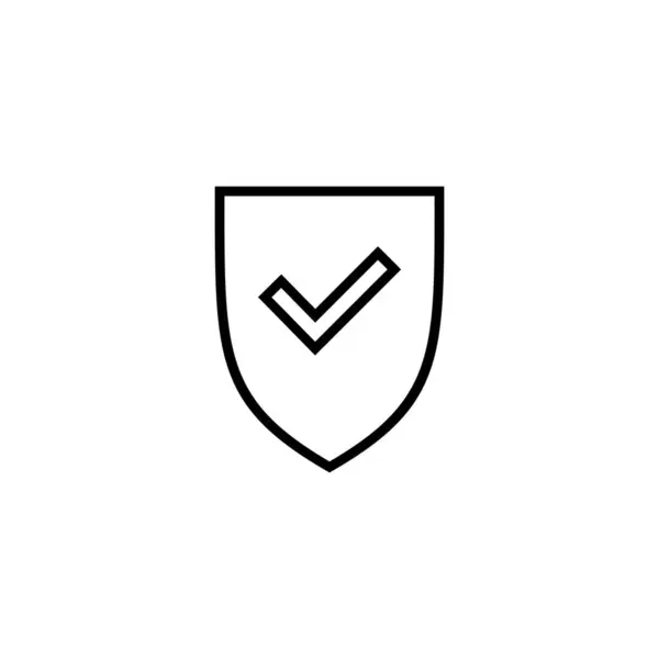 Ilustração Vetor Ícone Marca Verificação Escudo Assinatura Aprovação Proteção Ícone —  Vetores de Stock