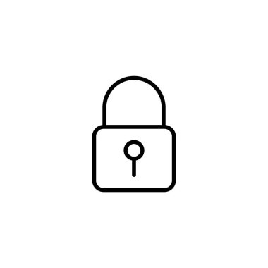 Simge vektör illüstrasyonunu kilitle. Asma kilit işareti ve sembol. Şifreleme simgesi. Güvenlik sembolü