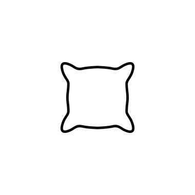 Yastık simgesi vektör çizimi. Yastık işareti ve sembol. Rahat yumuşacık yastık.