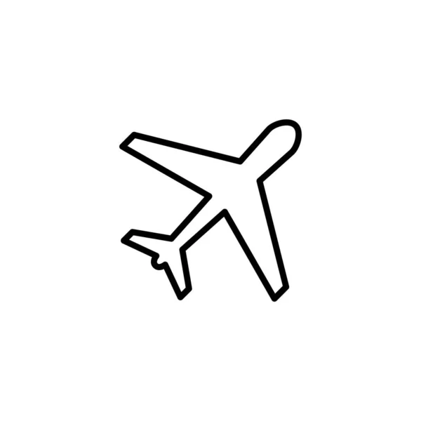 Піктограма Площини Векторна Ілюстрація Знак Символ Літака Символ Польотного Транспорту — стоковий вектор