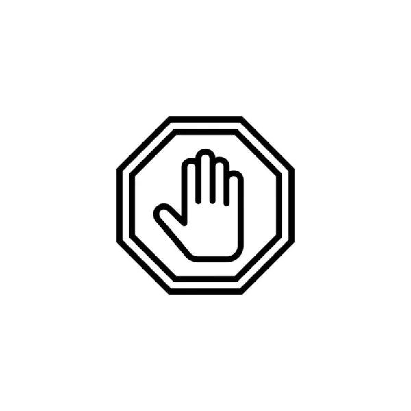Stop Icon Vector Illustration Stop Road Sign Hand Stop Sign — Stock Vector