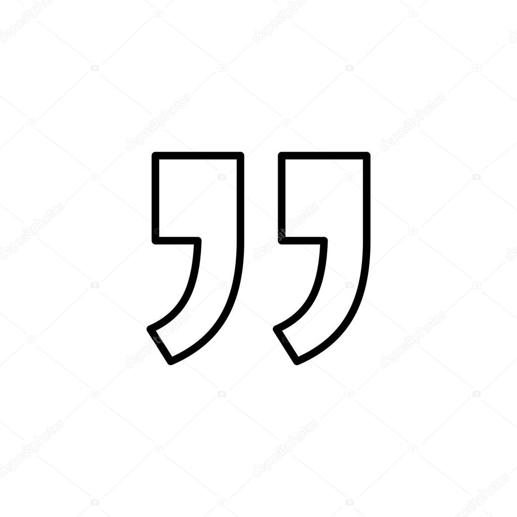 Quote icon vector illustration. Quotation mark sign and symbol