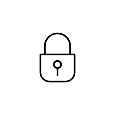 Simge vektör illüstrasyonunu kilitle. Asma kilit işareti ve sembol. Şifreleme simgesi. Güvenlik sembolü