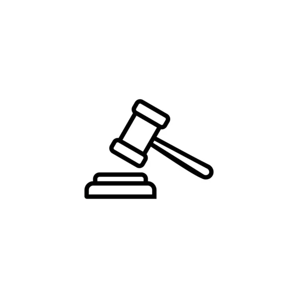 Icono Martillo Ilustración Vectorial Juez Martillo Signo Símbolo Icono Ley — Vector de stock