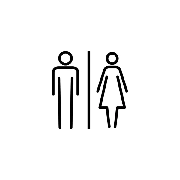 Ilustração Vetor Ícone Toalete Meninas Meninos Banheiros Sinal Símbolo Placa — Vetor de Stock