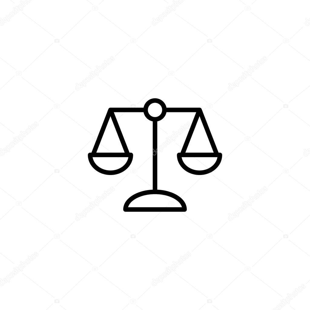 Scales icon vector illustration. Law scale icon. Justice sign and symbol