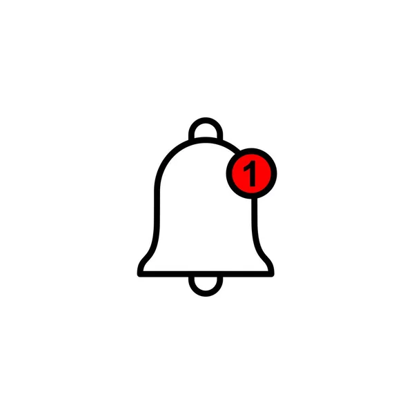 Icono Bell Ilustración Vectorial Signo Notificación Símbolo Para Diseño Del — Vector de stock