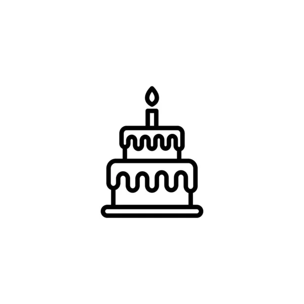 Ilustracja Wektora Tortu Znak Symbol Ciasta Ikona Tortu Urodzinowego — Wektor stockowy
