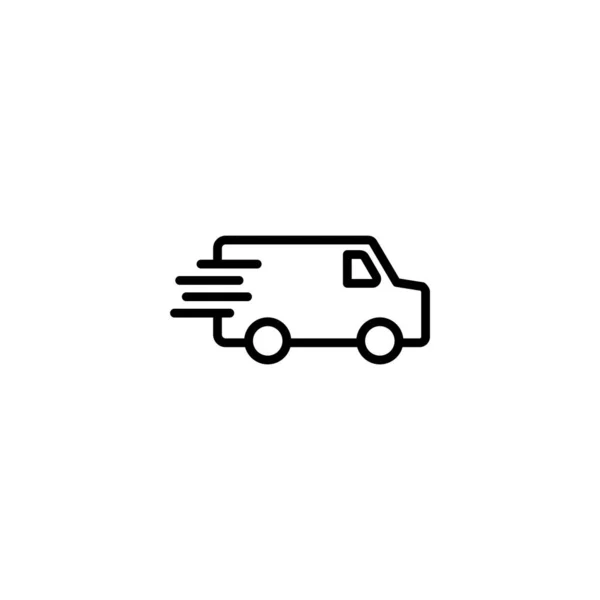 Ilustracja Wektora Ciężarówki Dostawczej Znak Symbol Ciężarówki Dostawczej Ikona Szybkiej — Wektor stockowy