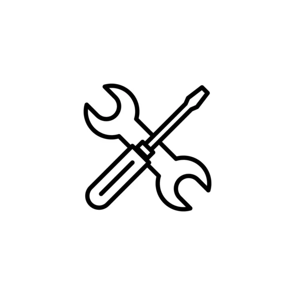 Opravit Obrázek Vektoru Nástrojů Značka Symbol Nástroje Nastavuji Ikonu Klíč — Stockový vektor